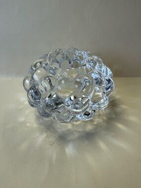 Orrefors Clear Crystal Votive Holder Candle Tealight Raspberry Anne Nilsson